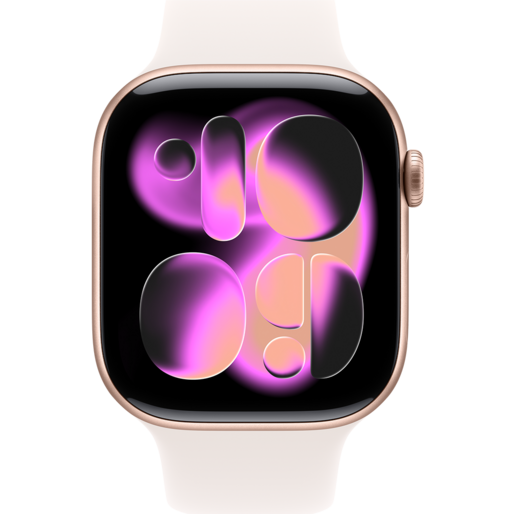 اپل واچ سری 11 رزگلد با بند اسپرت سیلیکون لایت بلاش با گارانتی