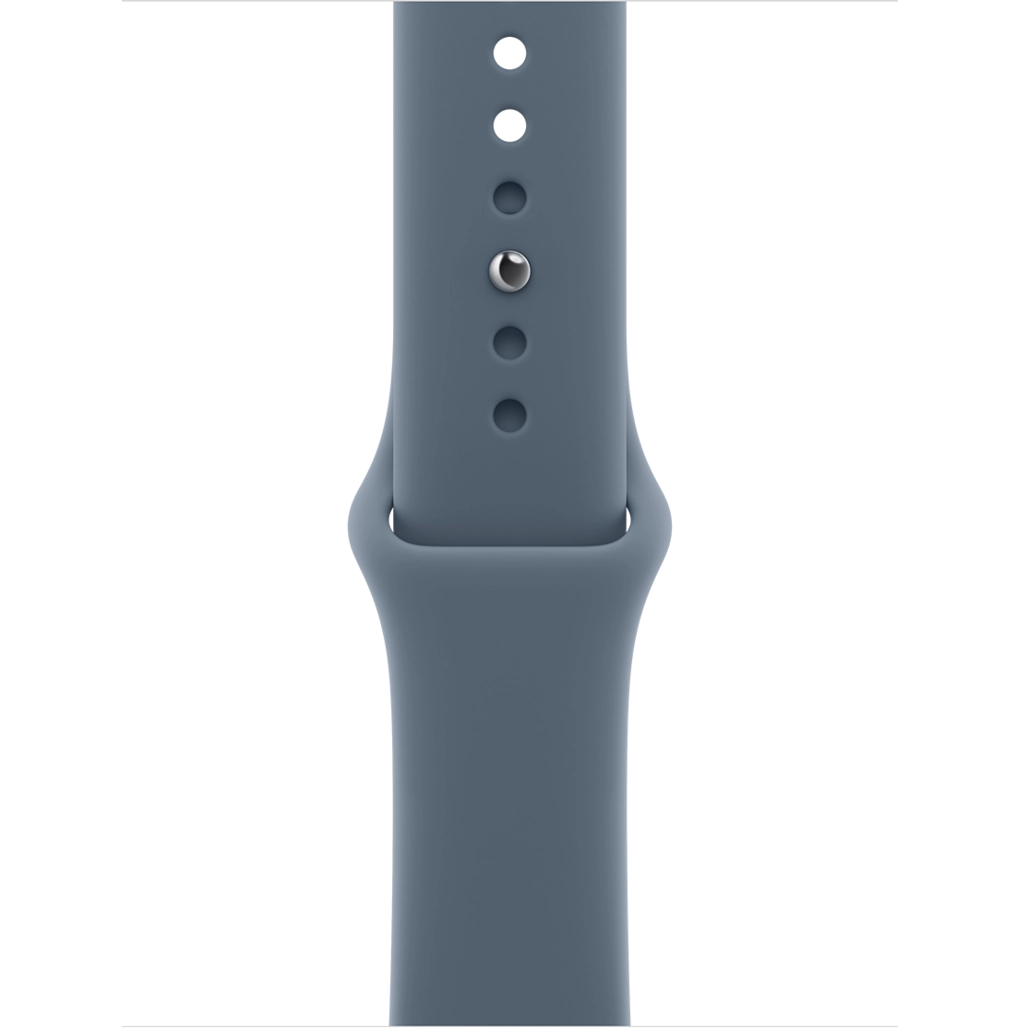 اپل واچ سری 11 نقره ای با بند اسپرت سیلیکون انکر بلو با گارانتی